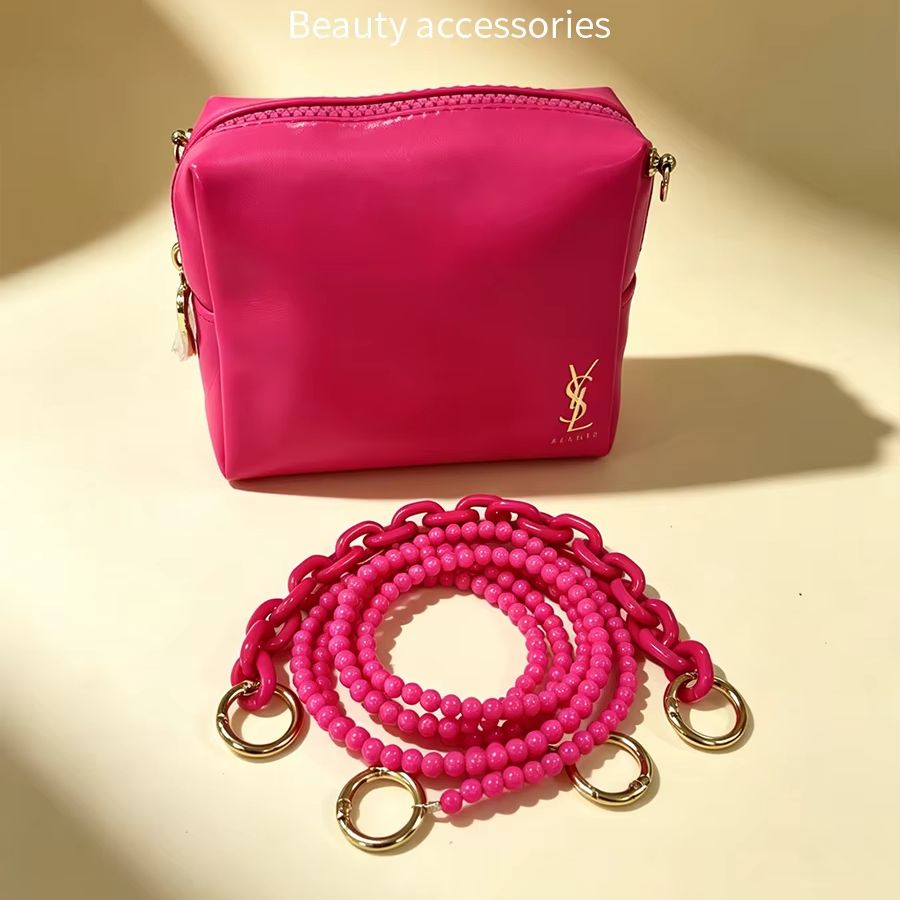Ysl Beauty Makeup Bag - Torebka Yves Saint Laurent YSL, jaskraworóżowa,