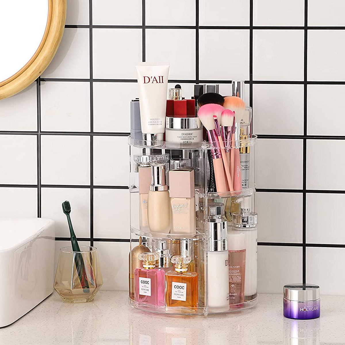 Beauty Makeup Table - Obrotowy o 360 stopni organizer na
