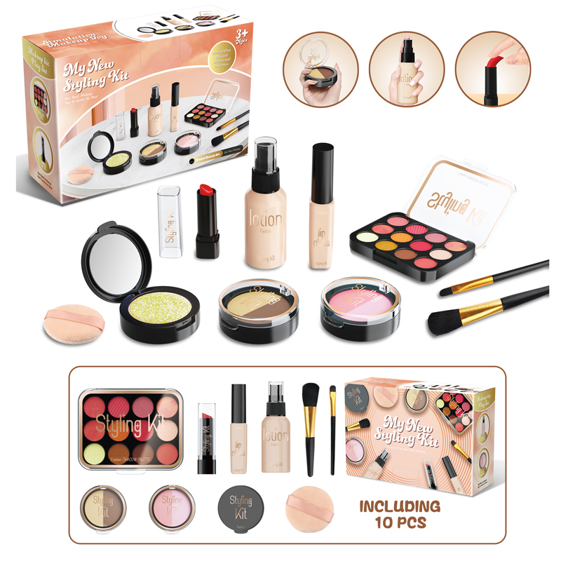 Beauty Makeup Set For Kids - 10-częściowy zestaw kosmetyków symulujących dziewczynę Zabawki