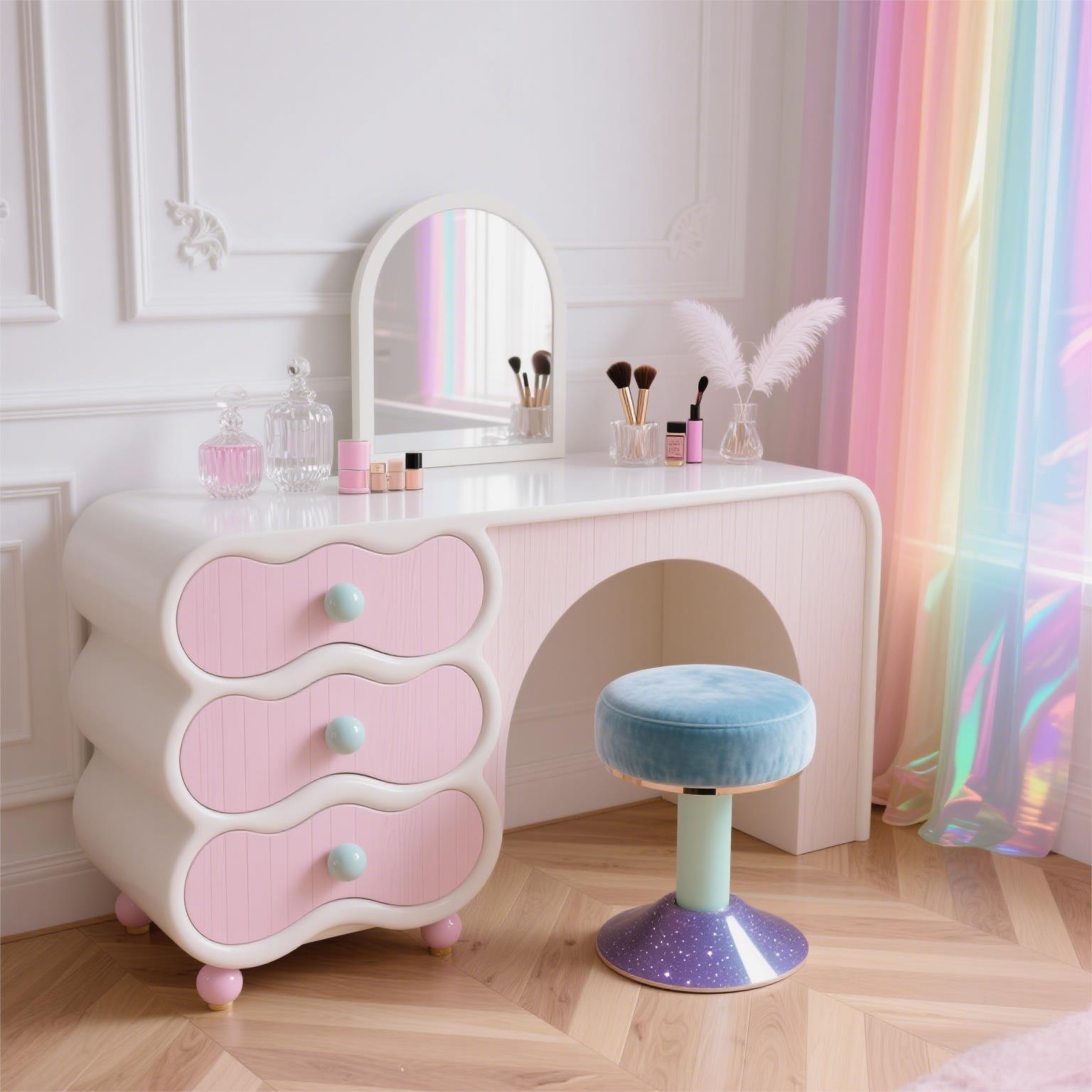 Różowa Toaletka Damska Europej – Beauty Makeup Table recenzja i cena