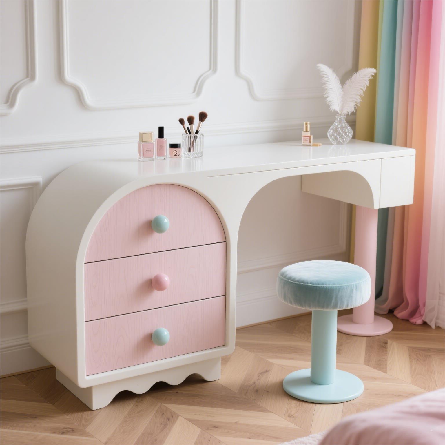 Różowa Toaletka Damska Europej – Beauty Makeup Table recenzja i cena