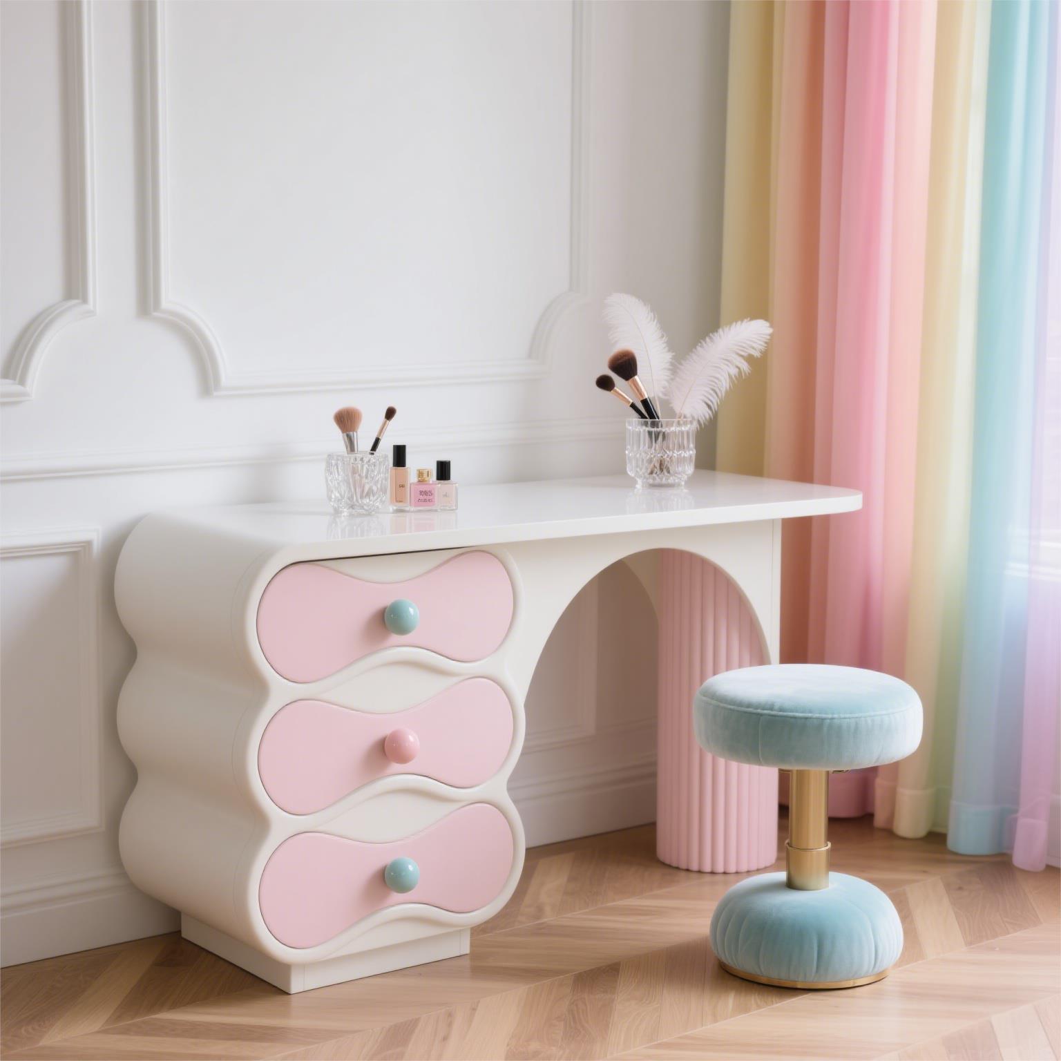 Różowa Toaletka Damska Europej – Beauty Makeup Table recenzja i cena