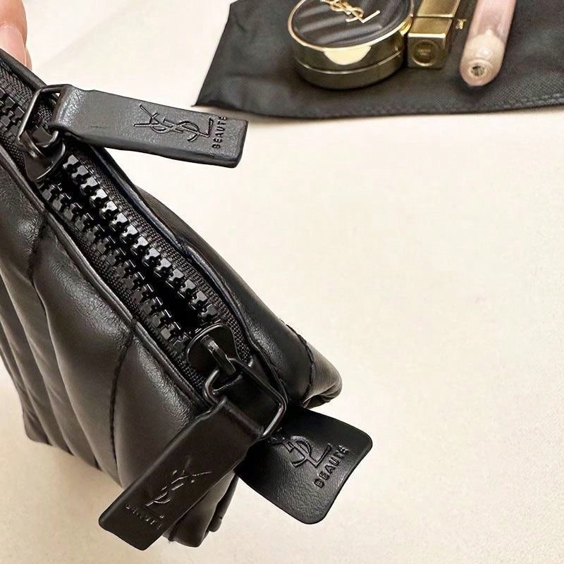 Czarna pikowana skórzana kosme – Ysl Beauty Makeup Bag recenzja i cena