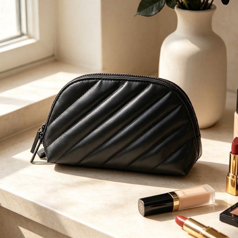 Czarna pikowana skórzana kosme – Ysl Beauty Makeup Bag recenzja i cena