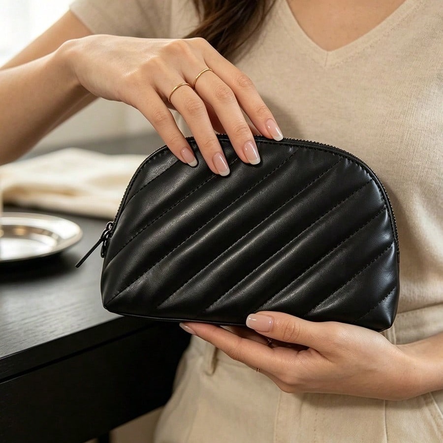 Czarna pikowana skórzana kosme – Ysl Beauty Makeup Bag recenzja i cena
